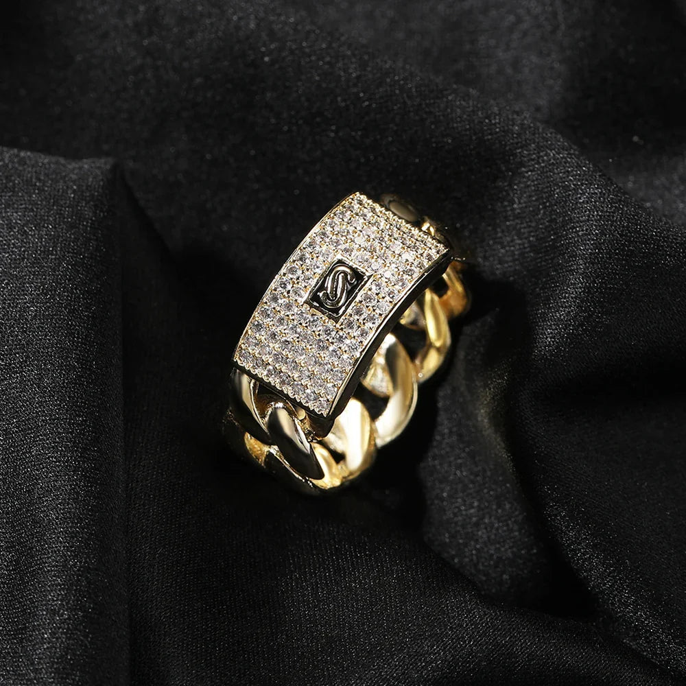 Gold Cuban Link Ring