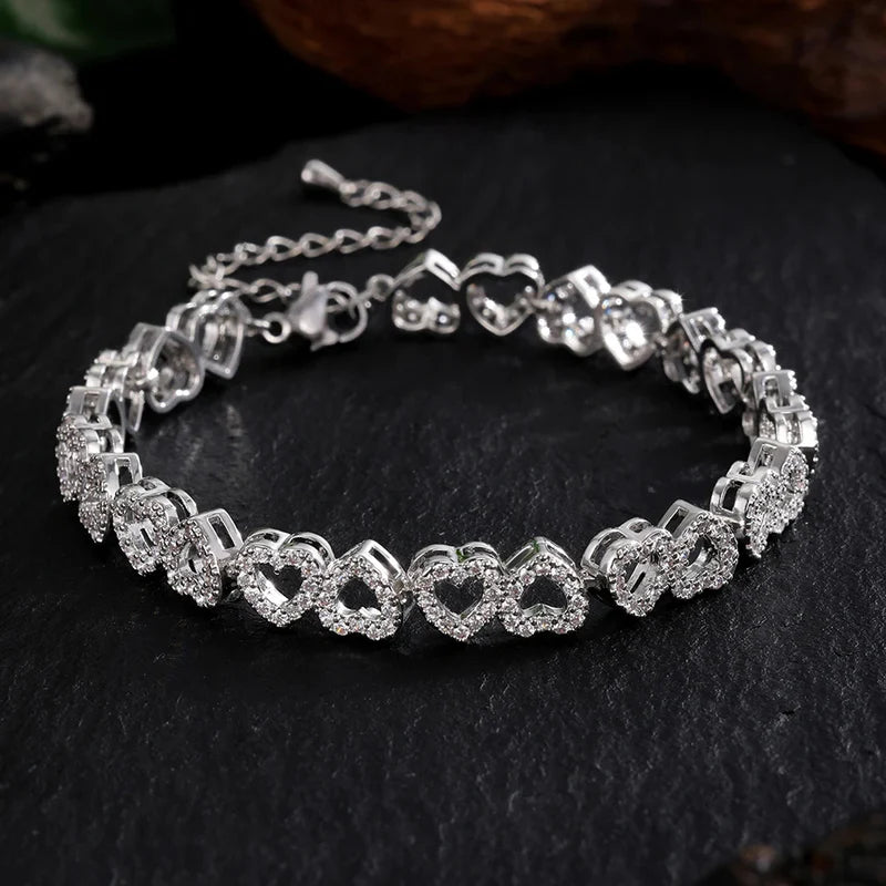 Love Hearts Diamond Bracelet