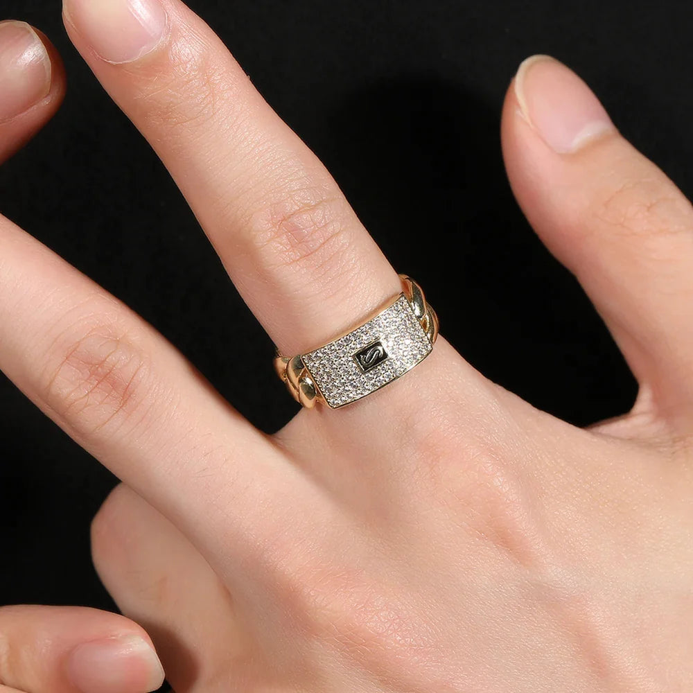 Gold Cuban Link Ring