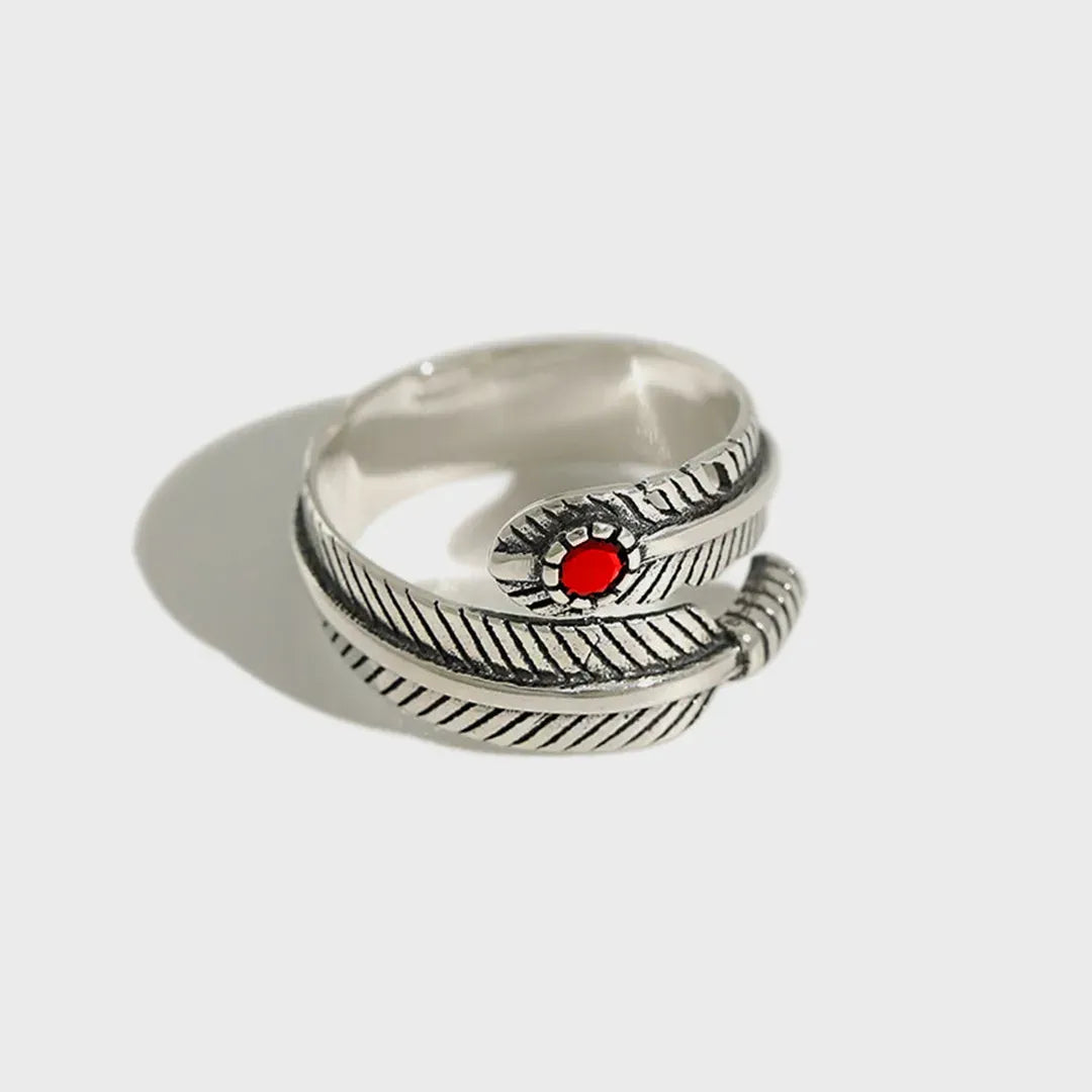 Retro Adjustable Size Feather Ring