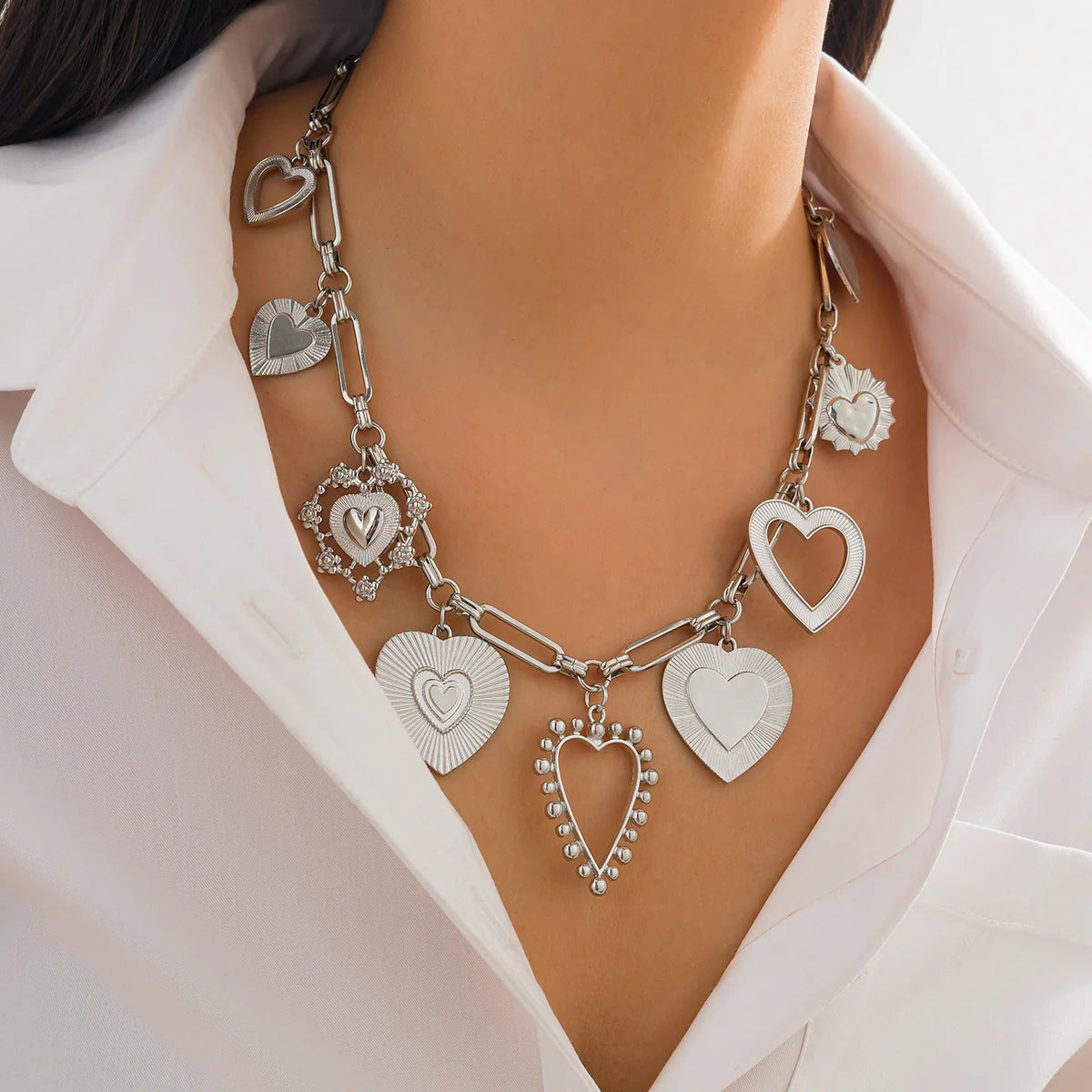 Lovers Heart Charm Necklace