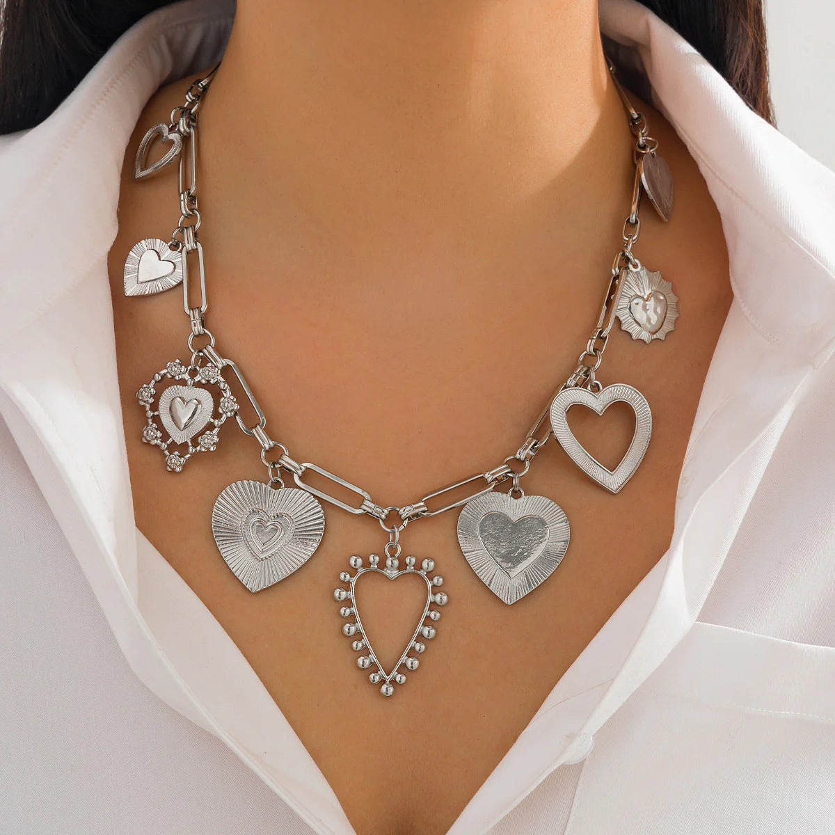 Lovers Heart Charm Necklace