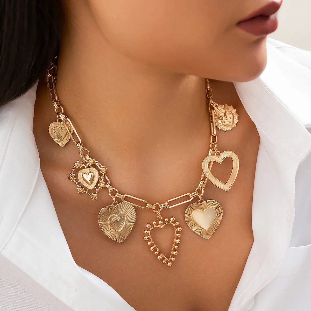 Lovers Heart Charm Necklace
