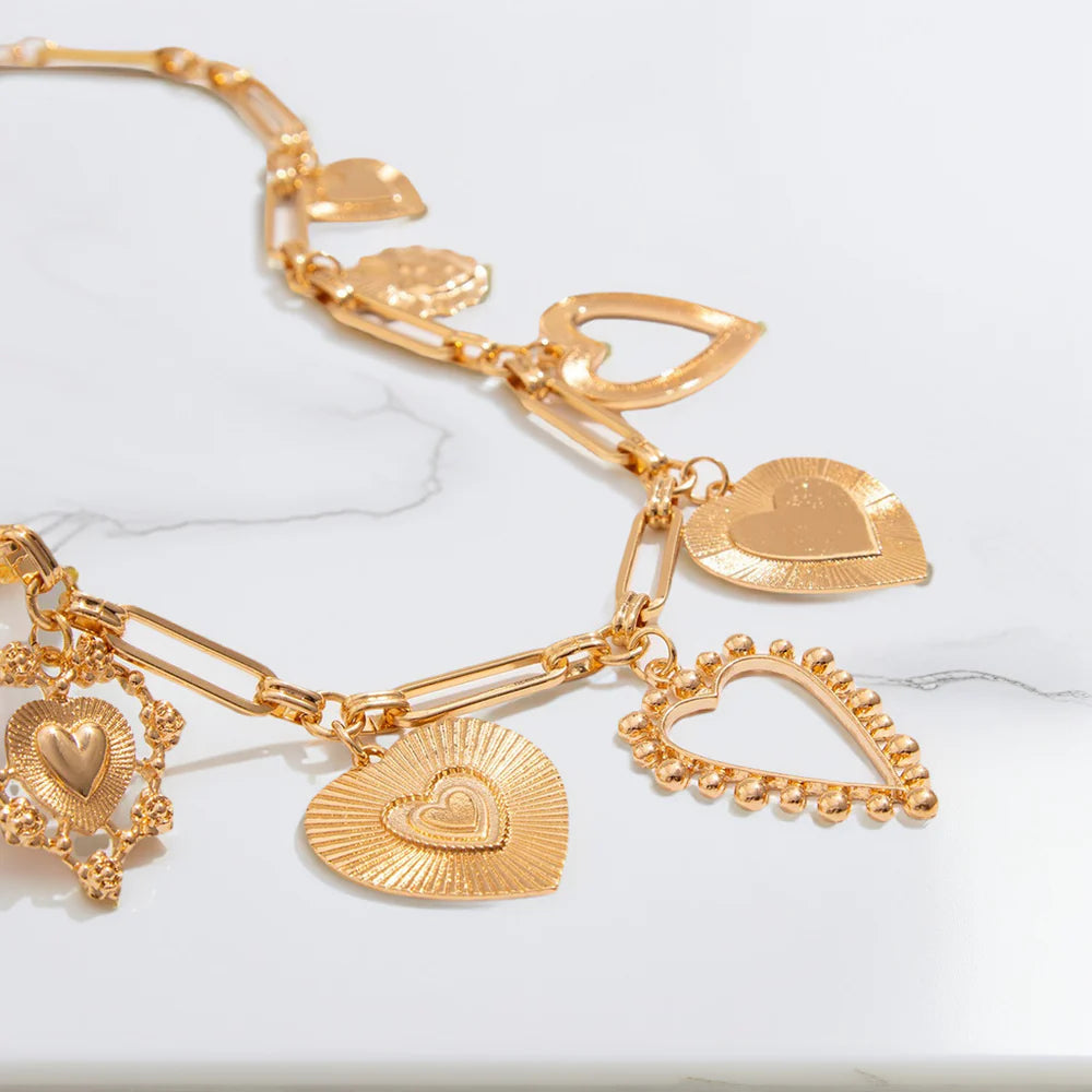 Lovers Heart Charm Necklace