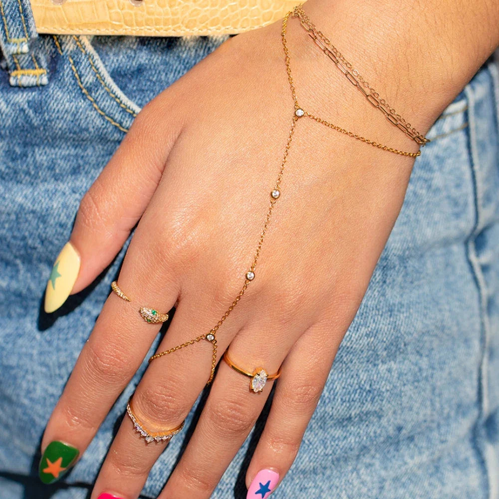 Dainty Stone Handchain
