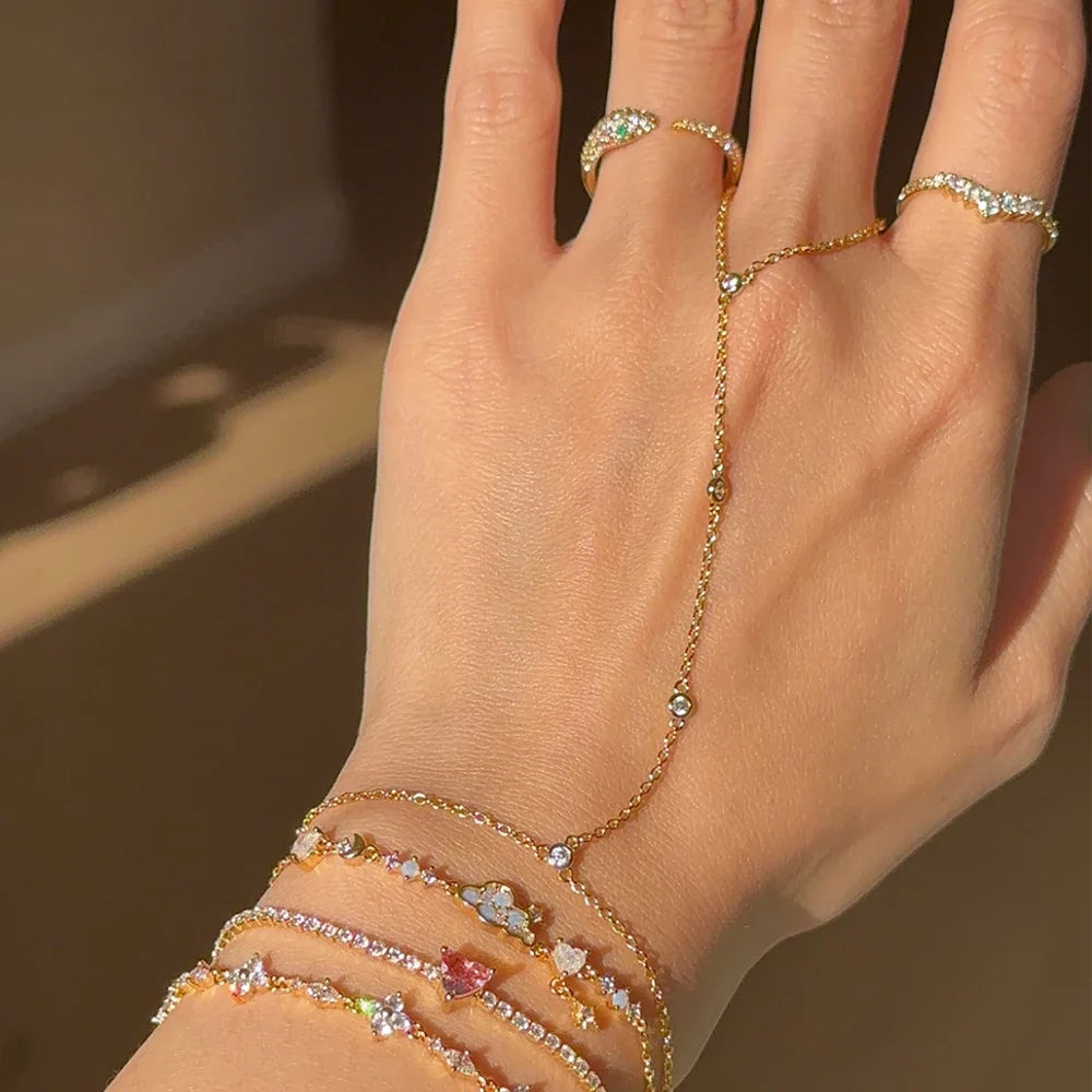 Dainty Stone Handchain