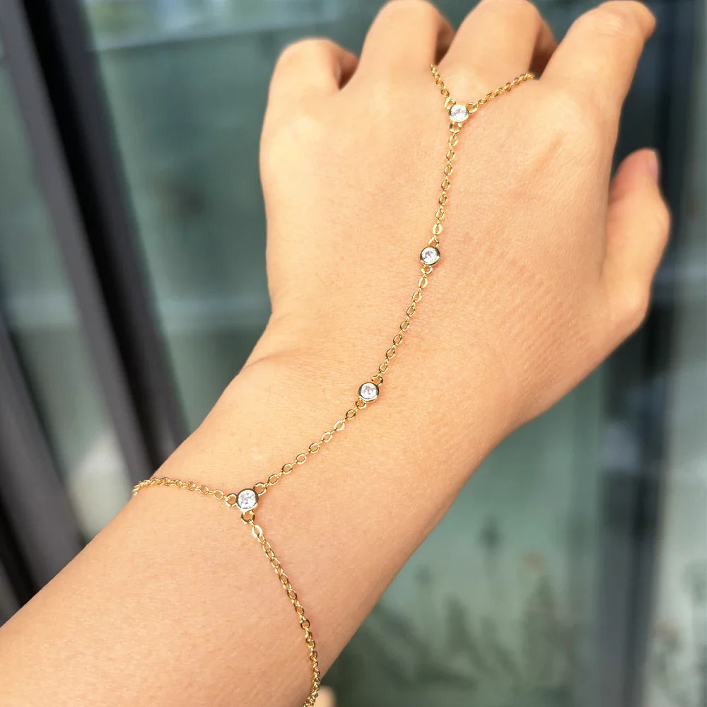 Dainty Stone Handchain