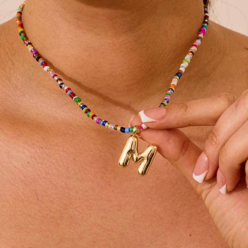 Bubble Initial Letter Necklace