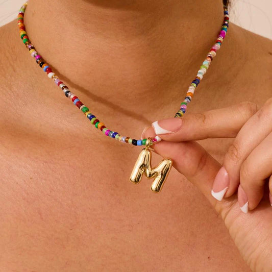 Bubble Initial Letter Necklace