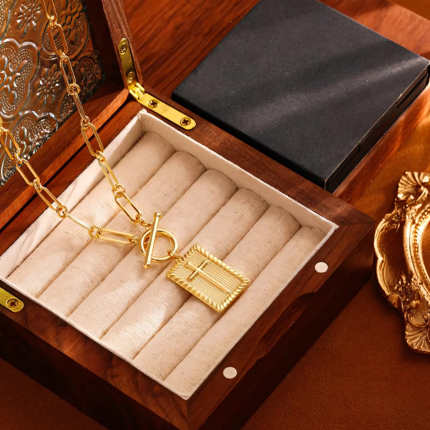 14k Dainty Nail Cross Necklace