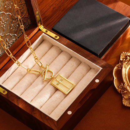 14k Dainty Nail Cross Necklace