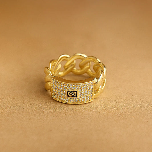 Gold Cuban Link Ring