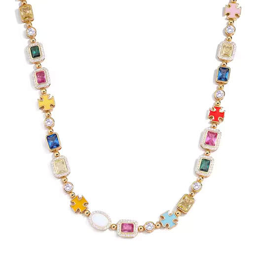 Gold Solstice Gemstone Necklace