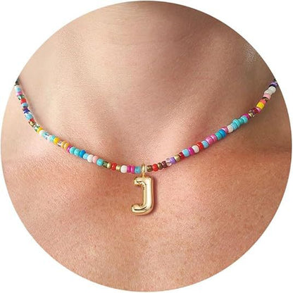 Bubble Initial Letter Necklace