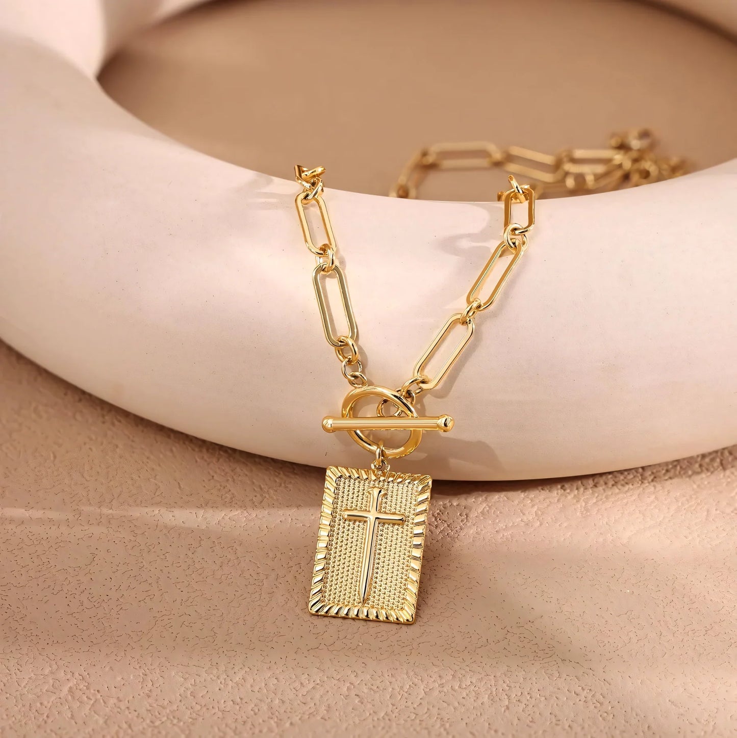 14k Dainty Nail Cross Necklace