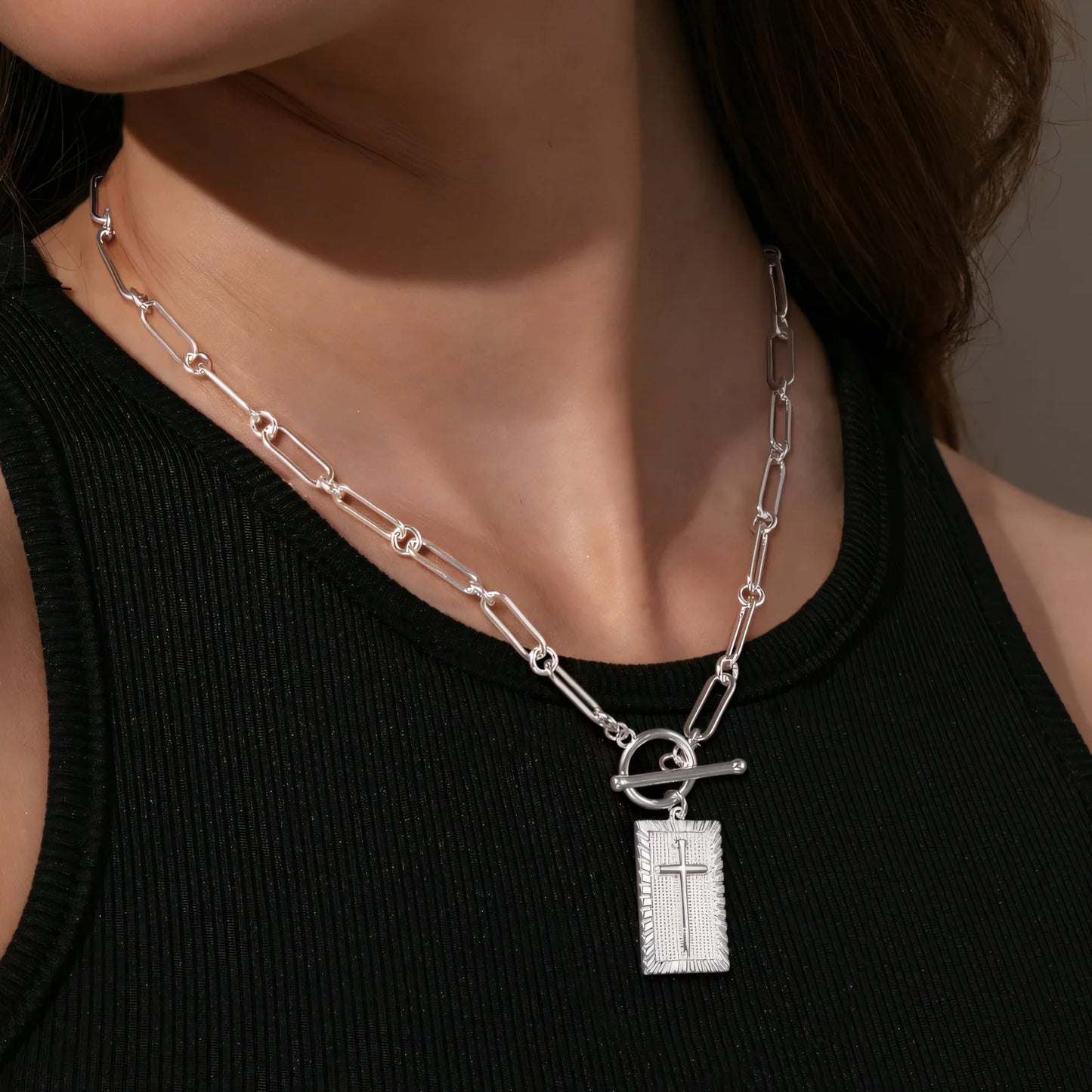 14k Dainty Nail Cross Necklace