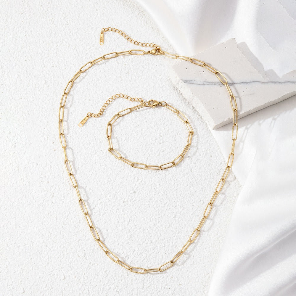 Paperclip Necklace and Bracelet Set