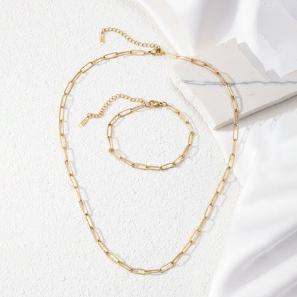 Paperclip Necklace and Bracelet Set