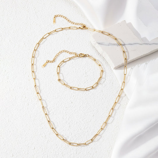 Paperclip Necklace and Bracelet Set