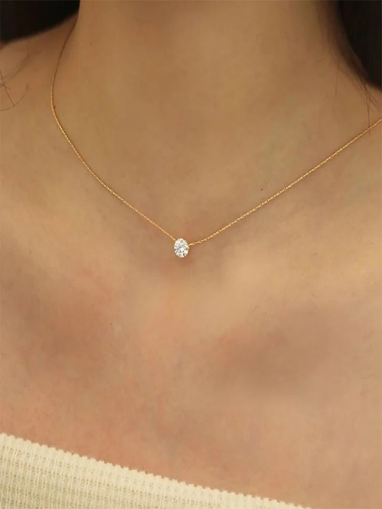 Dainty Solitaire Necklace