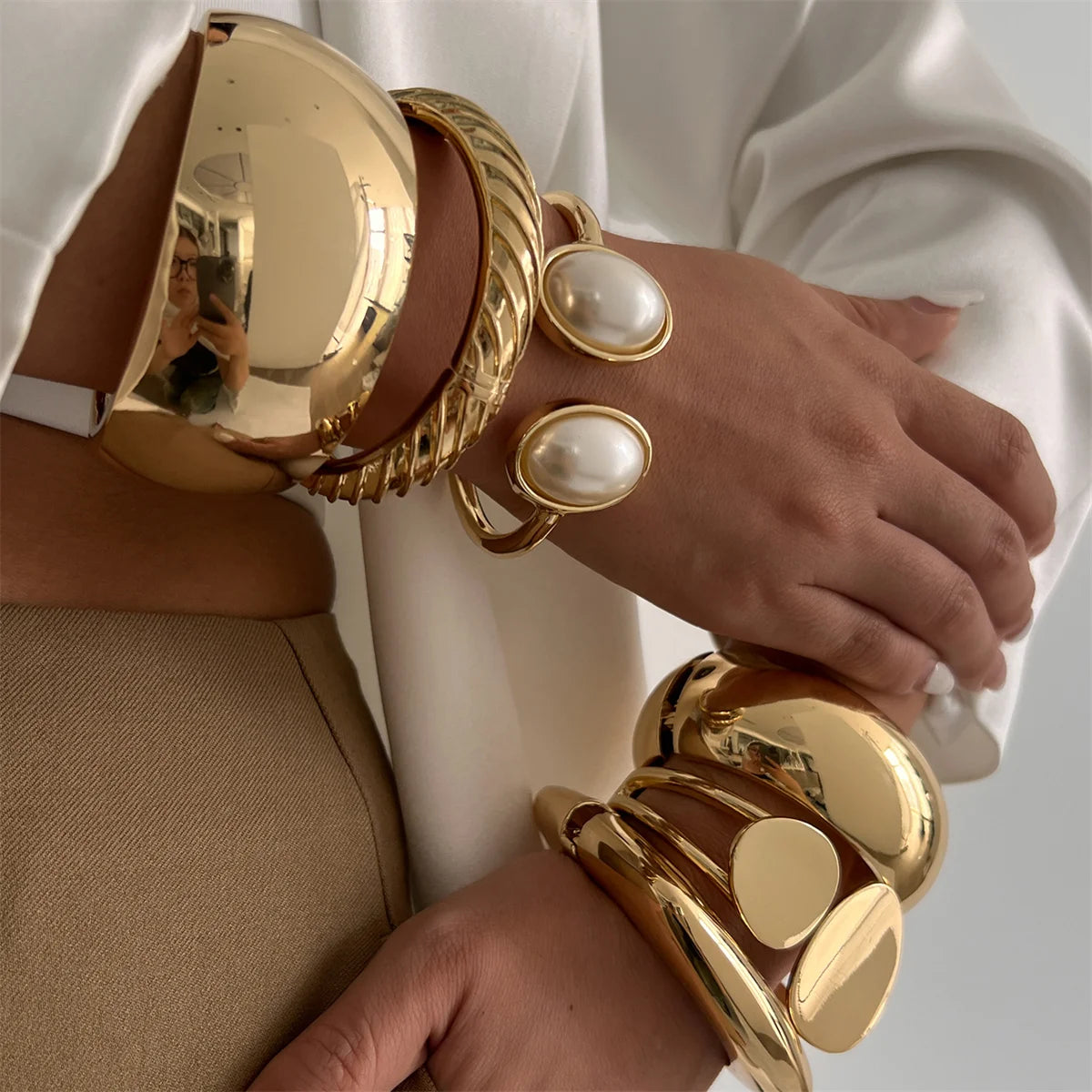 Metal Cuff Bangle Bracelet - 6 Piece Collection