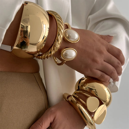 Metal Cuff Bangle Bracelet - 6 Piece Collection