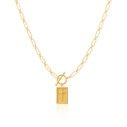 14k Dainty Nail Cross Necklace