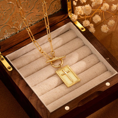 14k Dainty Nail Cross Necklace