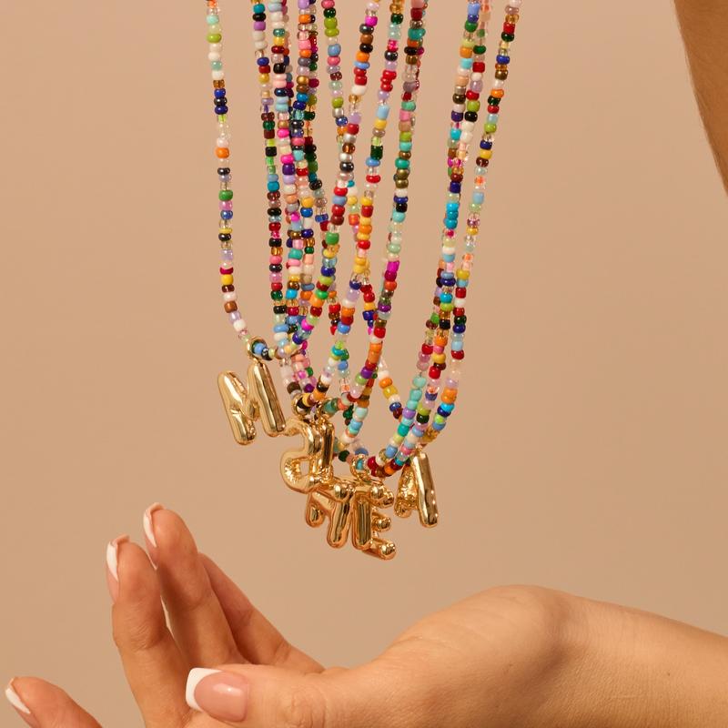 Bubble Initial Letter Necklace
