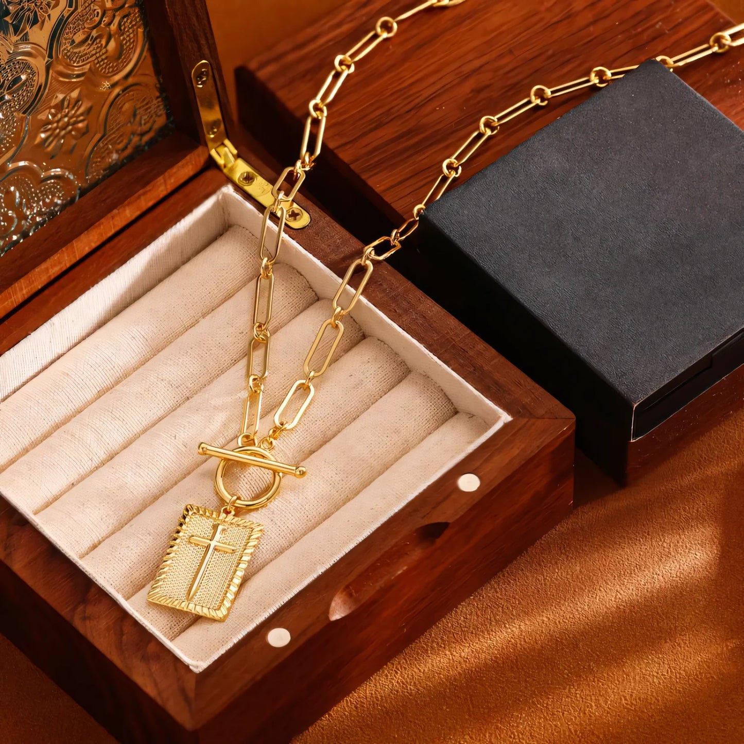 14k Dainty Nail Cross Necklace