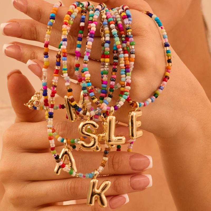 Bubble Initial Letter Necklace