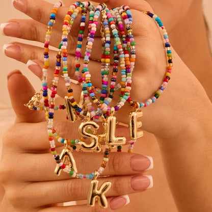 Bubble Initial Letter Necklace